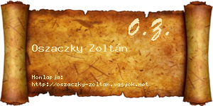 Oszaczky Zoltán névjegykártya