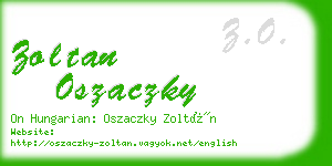 zoltan oszaczky business card